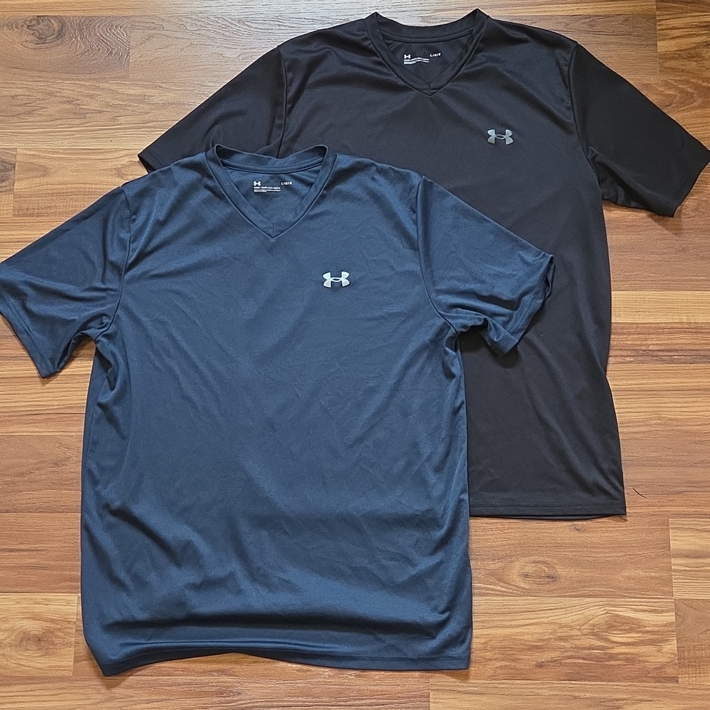 Lot 2 Under Armour Men’s Short Sleeve V-Neck sz L
